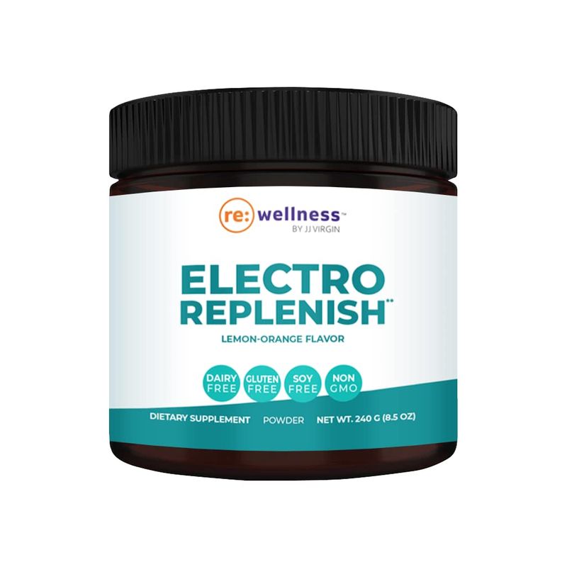 Reignite Wellness by JJ Virgin Electroreplenish Electrolyte Powder - Naturally Flavored Lemon-Orange Electrolyte Replacement &amp; Hydration Powder for Energy Production &amp; Stress Support (8.5oz)