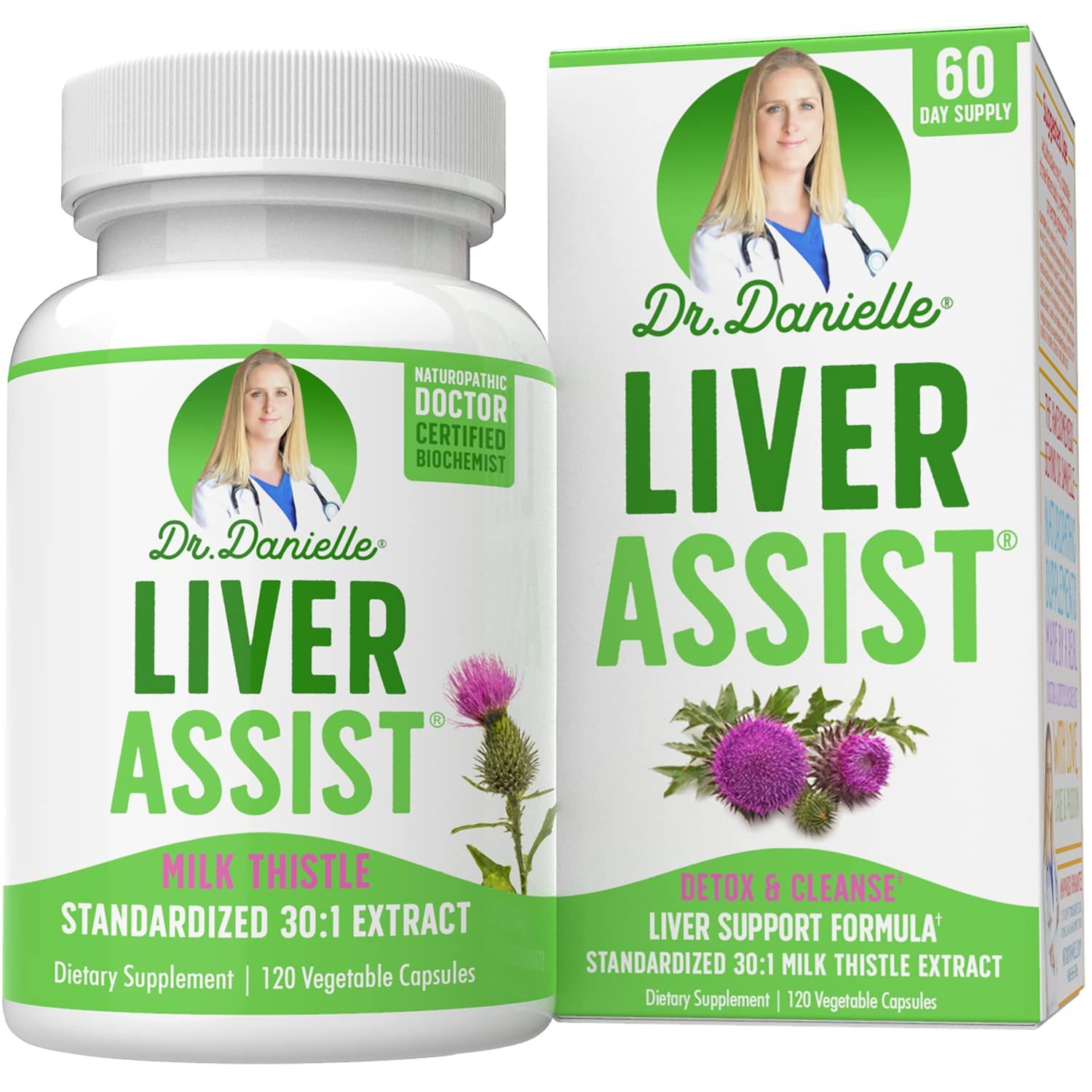Best Liver Supplements with Milk Thistle - Organic Liver Cleanse Detox &amp; Cleanse - Liver Support for Men and Women - Liver Detox Cleanse Repair - 120 Capsules by Dr. Danielle