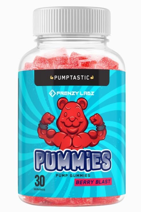 Frenzy Labz Pummies - Performance Gummies - Glycerol Pre-Workout - Muscle Pumps -Hydration - Endurance - Athletic Performance - Caffeine Free - 120 Gummies
