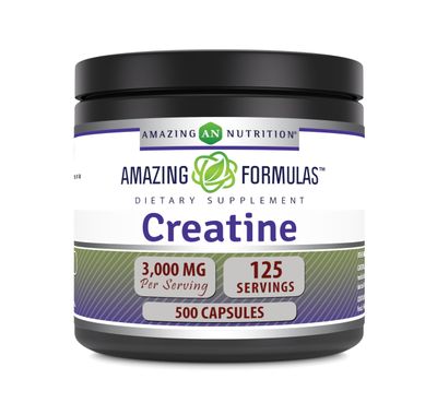 Amazing Formulas Creatine 3000Mg Per Serving 500 Capsules Supplement | Non-GMO | Gluten Free | Made in USA