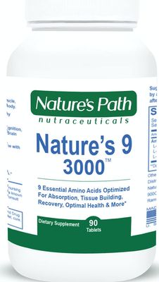 Nature&#39;s 9 3000 Essential Amino Acids Supplement, Best EAA Amino Acid Complex All 9 Essential Amino Acid Pills, Vegan Aminos 90 Pill 1 Gram Per Tablet
