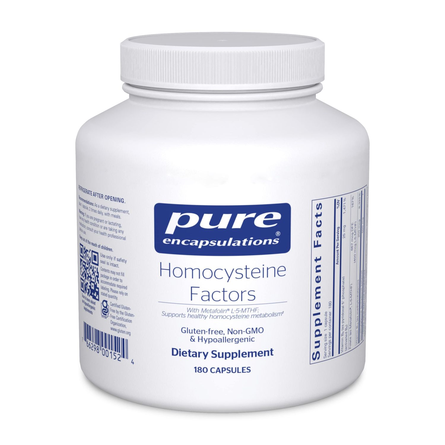 Pure Encapsulations Homocysteine Factors | Supplement to Support Normal Homocysteine Levels and Cardiovascular Health* | 180 Capsules