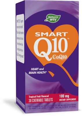 Nature&#39;s Way Nature&#39;s Way SMART Q10 CoQ10, Supports Heart and Brain Health*, Tropical Fruit Flavored, 30 Chewables