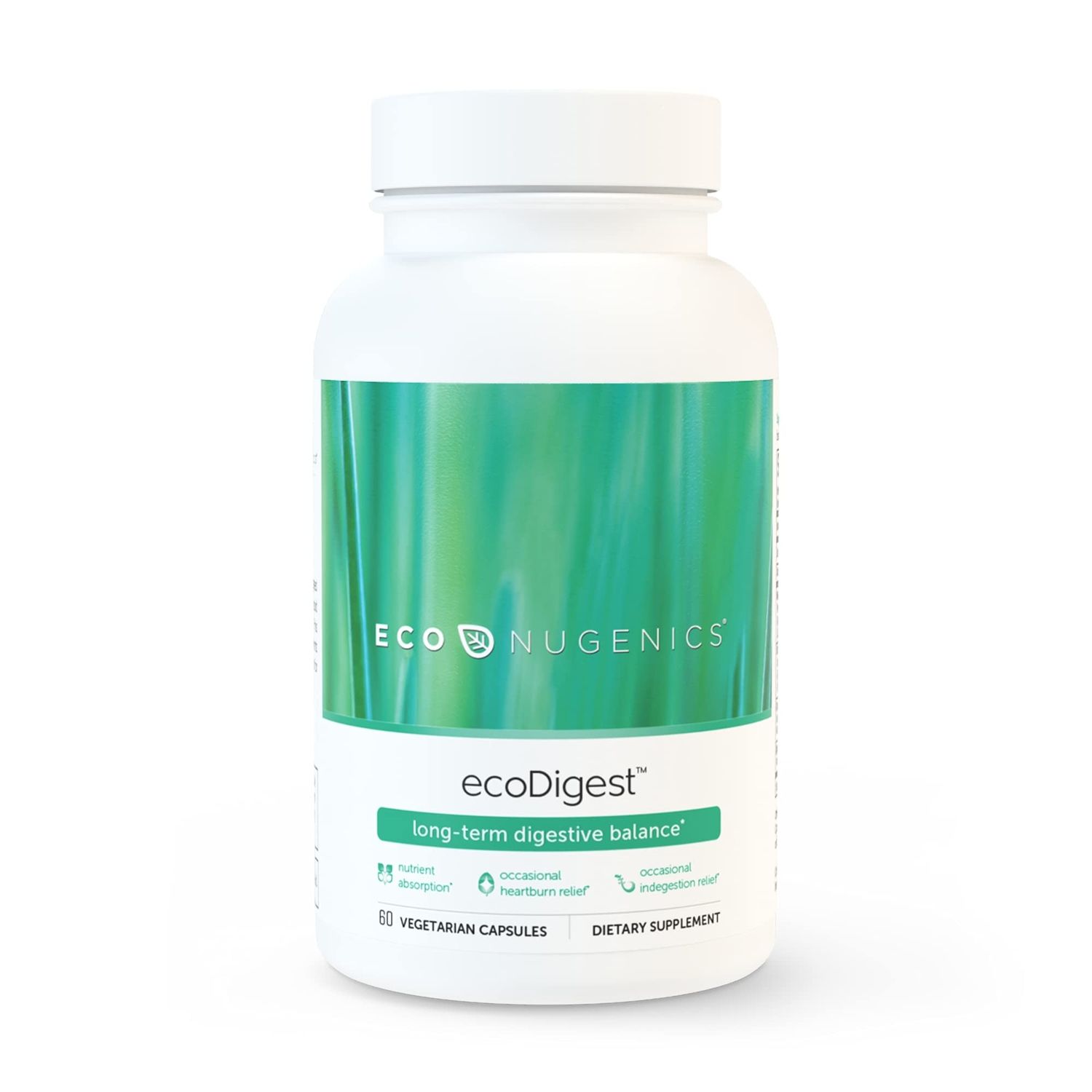 EcoNugenics EcoDigest Digestive Health Supplement - 60 Capsules- Digestive Support - Herbs, Medicinal Mushrooms &amp; Enzymes