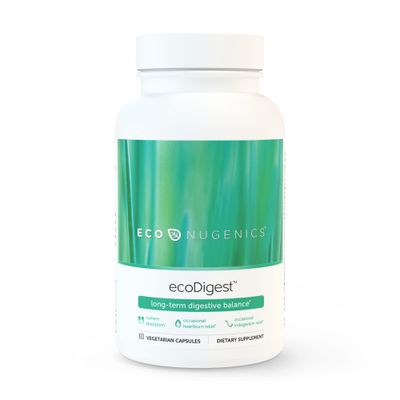 EcoNugenics EcoDigest Digestive Health Supplement - 60 Capsules- Digestive Support - Herbs, Medicinal Mushrooms &amp; Enzymes