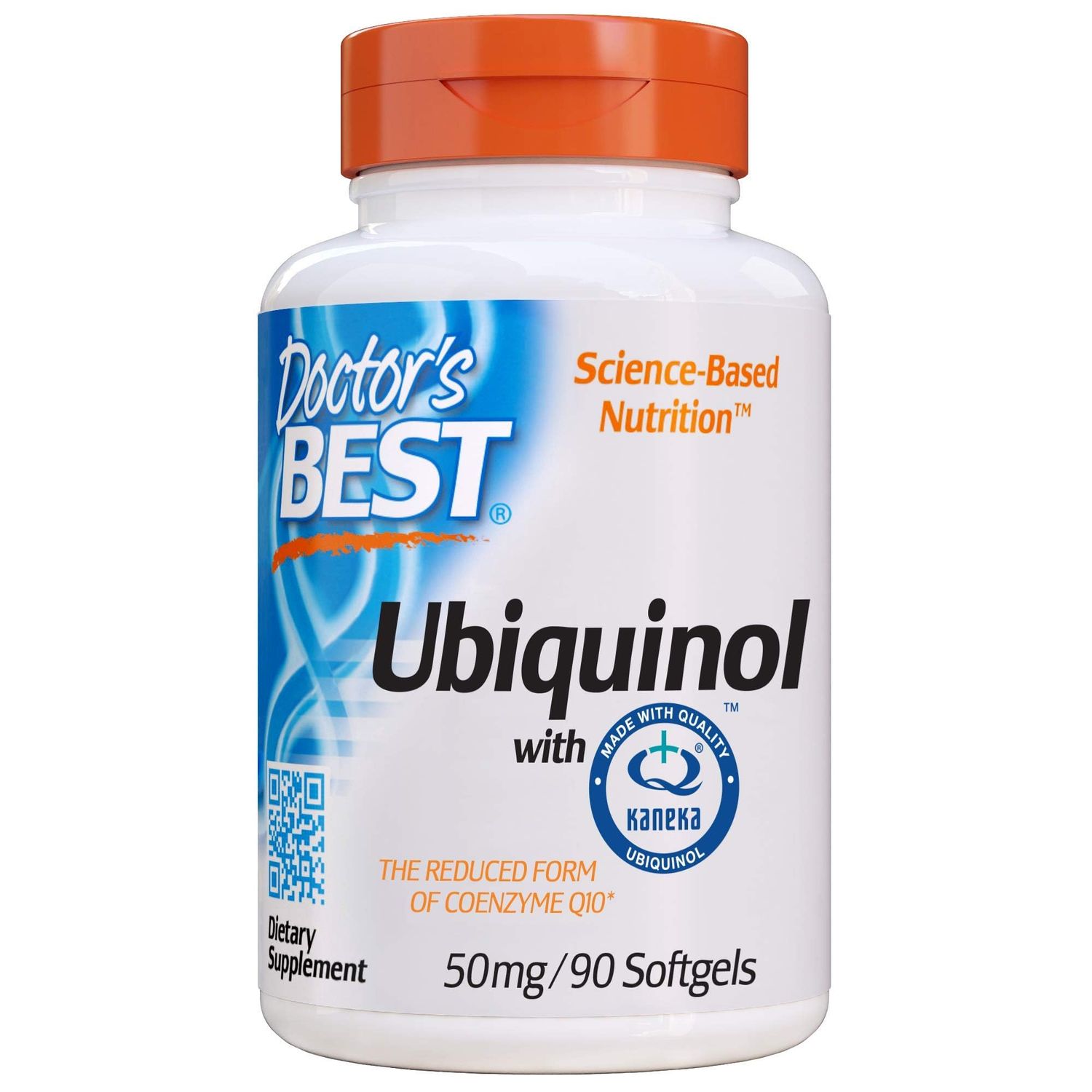 Doctor&#39;s Best Ubiquinol with Kaneka QH, Non-GMO, Gluten &amp; Soy Free, Heart Health, 50 mg, 90 Count