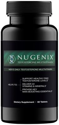 Nugenix Men's Daily Testosterone Multivitamin - 19 Vitamins and Minerals, Supports Free Testosterone