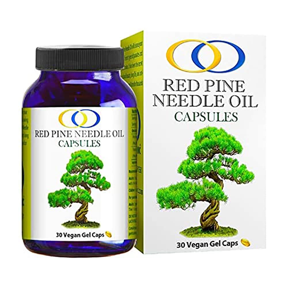 Optimally Organic Red Pine Needle Oil Caps - Health Supplement for Extreme Immune System Support - Vital Cell &amp; DNA Support - #1 Vegan Body Cleanse for Foreign Invadors - Pinus densiflora - BioActive