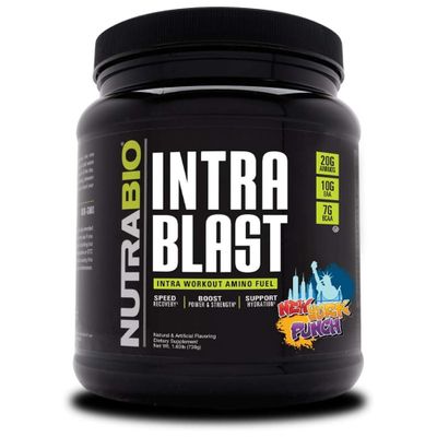NutraBio Intra Blast BCAA EAA Electrolyte and Hydration Powder - Amino Acid Supplement, EAA/BCAA Powder - Non-GMO and Gluten Free - New York Punch - 30 Servings