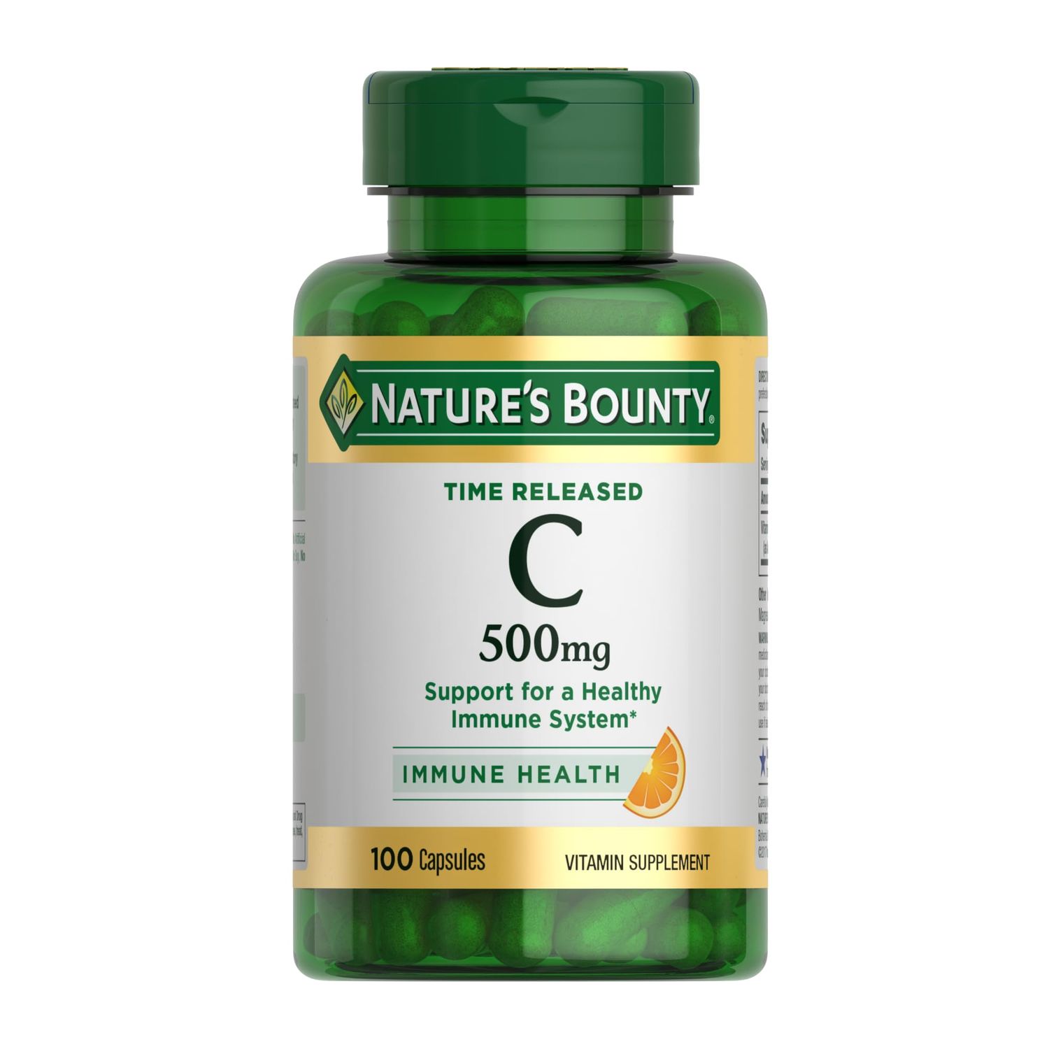 Nature&#39;s Bounty Time Released Vitamin C, Immune Support, Vitamin Supplement, 500mg, 100 Capsules
