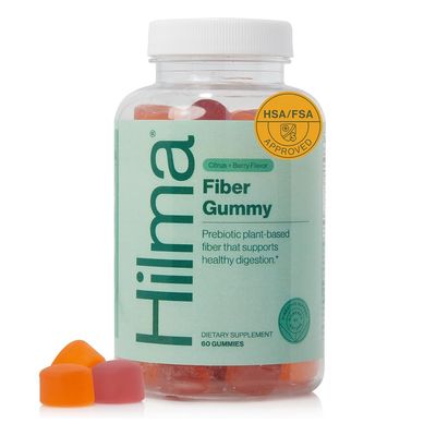 Hilma Prebiotic Fiber Gummies - Daily Fiber Supplement, Gummies for Adults - Supports Gut Health for Women &amp; Promotes Regularity - Citrus &amp; Berry Natural Flavor - FSA Eligible, 60 Count