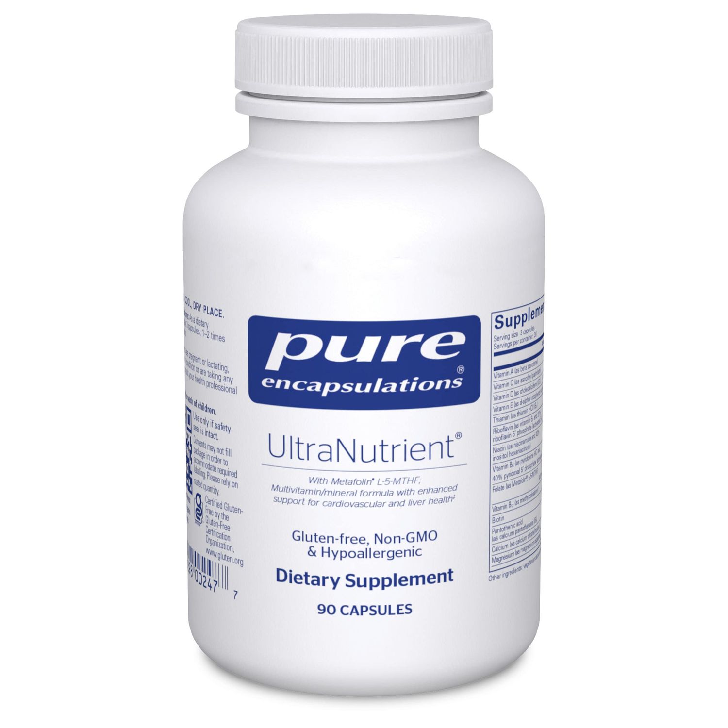 Pure Encapsulations UltraNutrient - Minerals &amp; Multivitamins - Supports Liver &amp; Heart Health* - Supplement for Antioxidants - with Vitamin C, CoQ10 &amp; More - Gluten Free - 90 Capsules