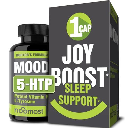 NooMost Mood Support Supplement for Mood Boost, Calm Mind &amp; Body, Stress Response, Energy Supplement - Herbal Adaptogens: Ashwagandha, L Tyrosine, 5 HTP, Passion Flower, 30 Counts