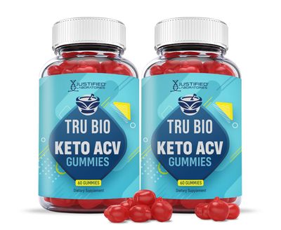 (2 Pack) Tru Bio Keto ACV Gummies Advanced Formula 1000MG TruiBIo Keto Gummies Apple Cider Vinegar Formulated with Pomegranate Beet Juice Powder B12 Vegan Non GMO 120 Gummys