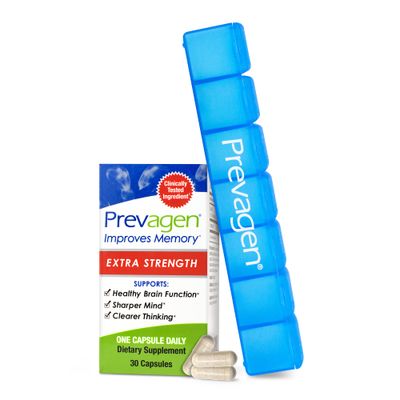 Prevagen Extra Strength 20mg, 30 Capsules, with Apoaequorin &amp; Vitamin D 7-Day Pill Minder