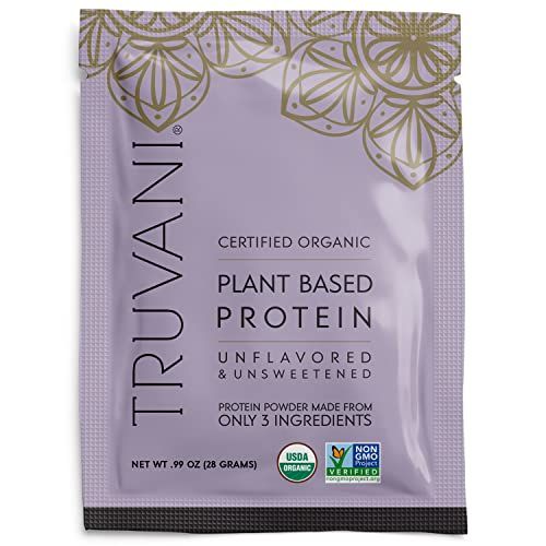 Truvani Vegan Pea Protein Powder | Unflavored | 20g Organic Plant Based Protein | 1 Serving | Keto | Gluten &amp; Dairy Free | Low Carb | No Added Sugar