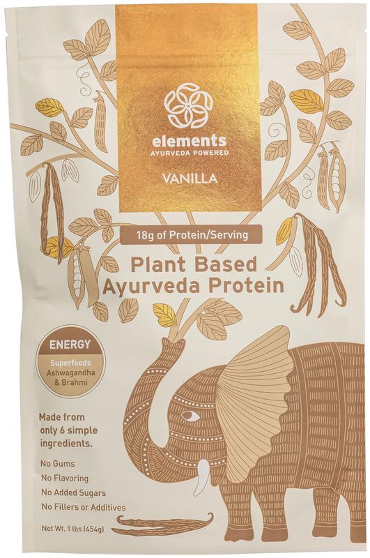 Elements Plant Based Vegan Vanilla Protein Powder - Meal Replacement Shake Made from Pure Organic Yellow Peas &amp; Vanilla Bean Powder - Keto, Dairy Free, Soy Free, Paleo, and Non-GMO - 1lb - 14 Servings