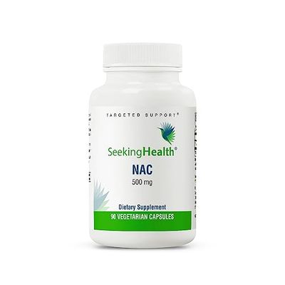 NAC | 500 mg N-Acetyl-L-Cysteine | Powerful Detoxifying Action| 90 Easy-To-Swallow Capsules | Free of Common Allergens | Seeking Health