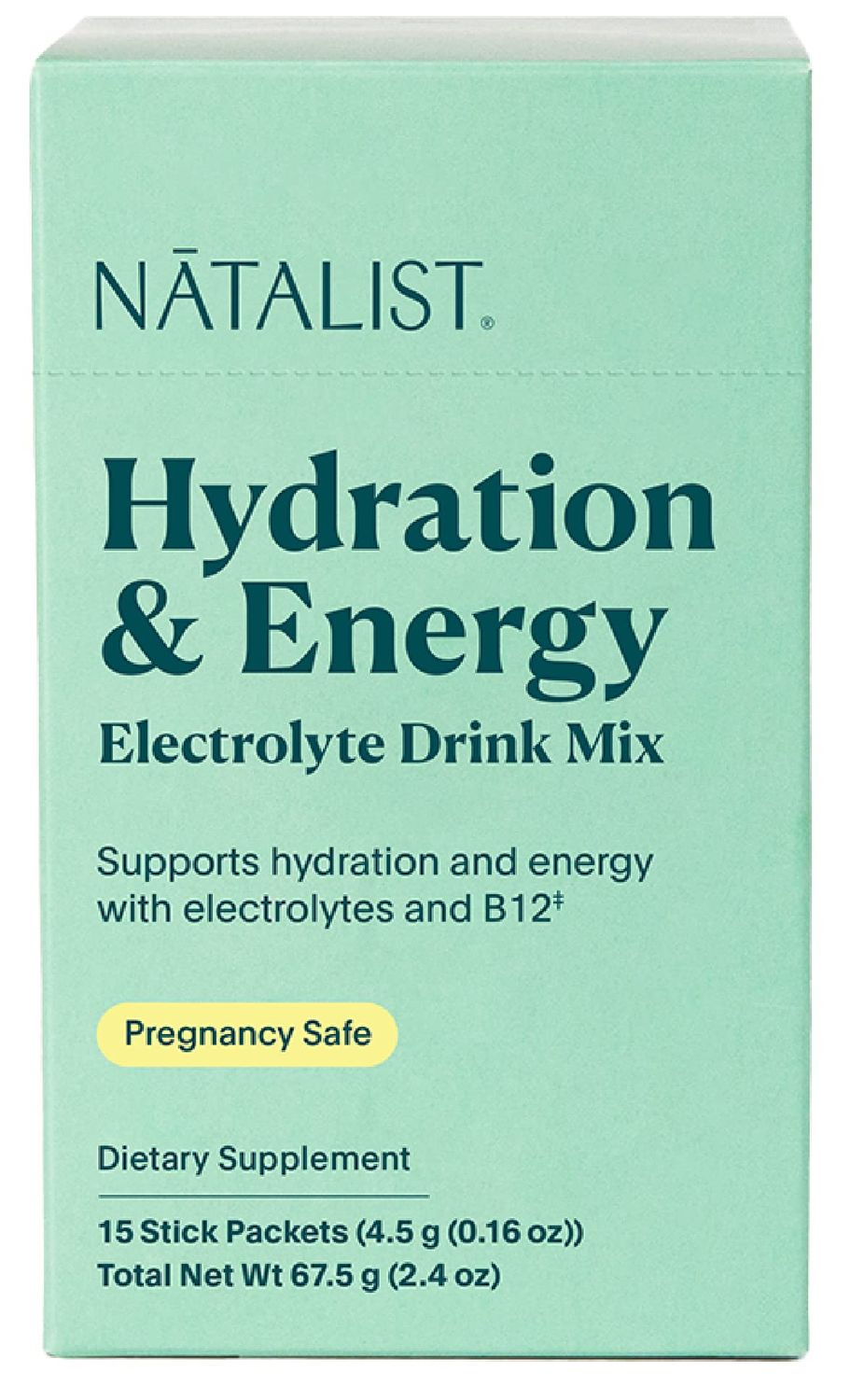 NATALIST Hydration &amp; Electrolyte Energy Drink Mix Powder Easy Prep Daily Essentials Mineral &amp; Vitamin Replenishment for Women Caffeine Free Vegan Berry Flavor - 15 Packet Servings