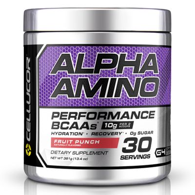 Cellucor Alpha Amino EAA &amp; BCAA Powder | Branched Chain Essential Amino Acids + Electrolytes | Fruit Punch | 30 Servings