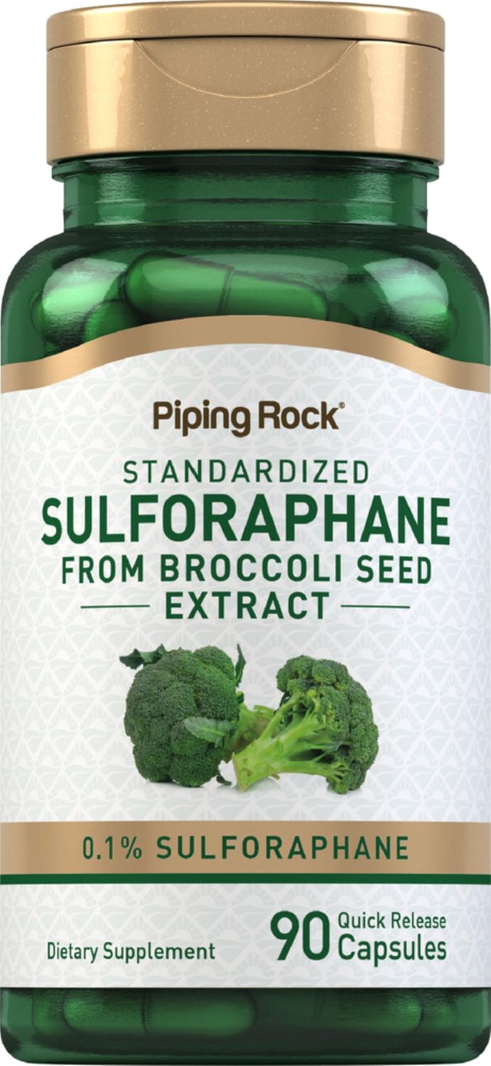 Piping Rock Sulforaphane Supplement | 90 Capsules | from Broccoli Seed Extract | Non-GMO, Gluten Free