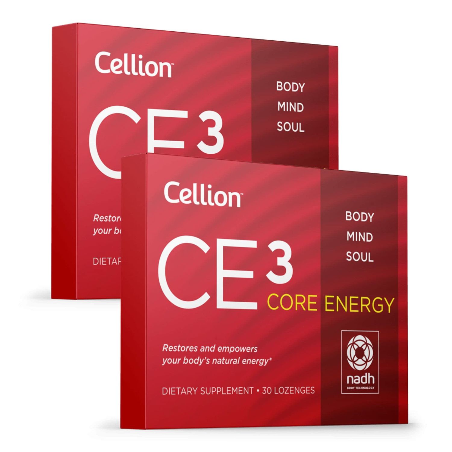 Cellion CE3 Core Energy NADH Supplement More Effective Than Other Supplements | Best for Energy Production, Metabolism, Antiaging, Cellular ATP Development, Performance | Vegan 30 Count 2 Pack