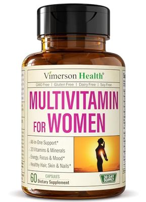Multivitamin for Women - Daily Womens Multivitamin &amp; Multimineral with Vitamin A, C, D, E, B12, Zinc and More Vitamins for Women - Womens Vitamins for Energy, Focus, and Womens Health. 60 Capsules