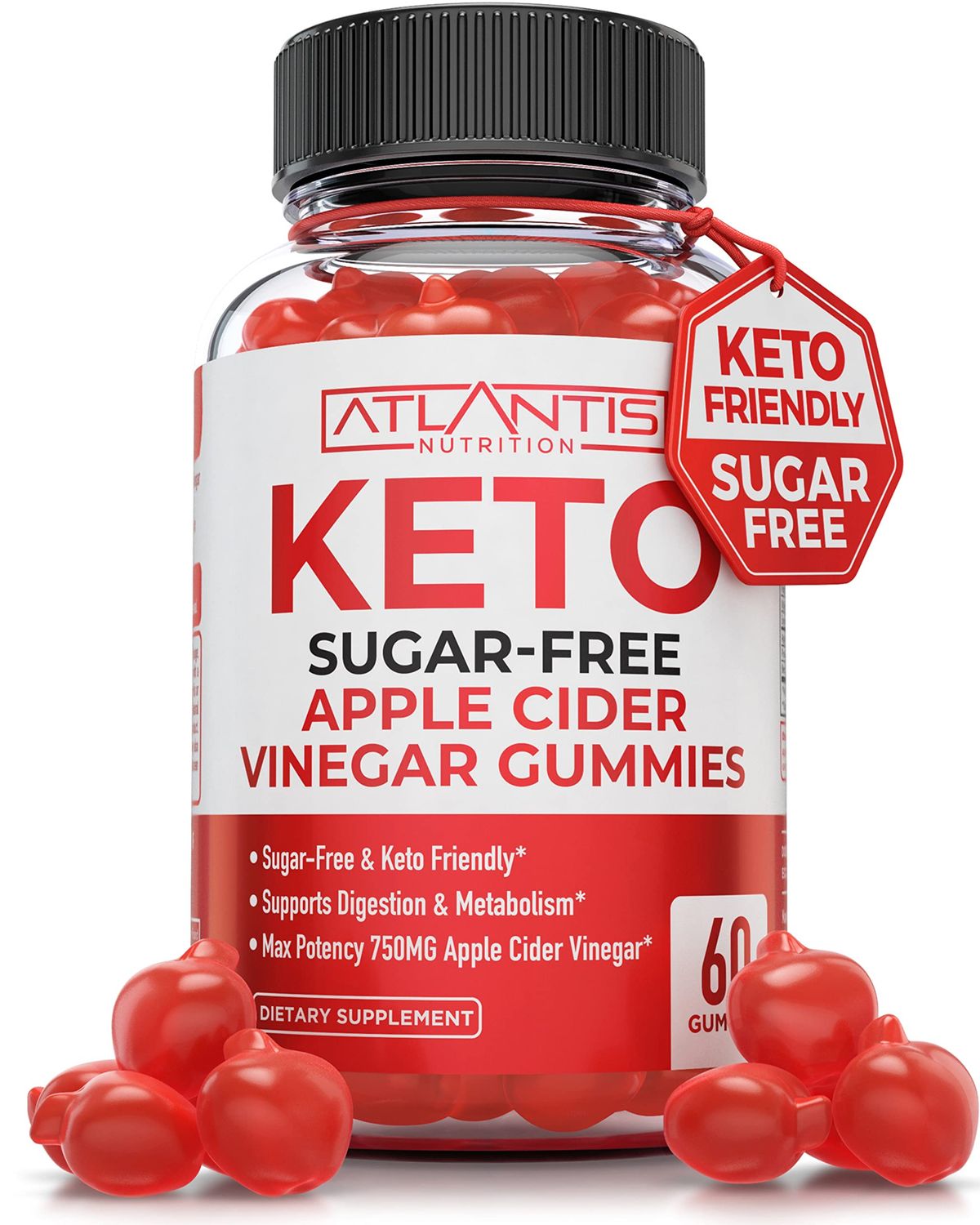 Sugar-Free Keto ACV Gummies for Weight Loss - Apple Cider Vinegar Keto ACV Gummies Formulated with 750MG ACV Per Serving - Supports Digestion, Advanced Weight Loss, Detox &amp; Cleansing - 60 Gummies