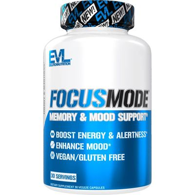 Evlution Mental Energy and Focus Supplement for Adults - Nootropics Brain Support Supplement with Caffeine L Theanine Alpha GPC and Huperzine A Nutrition Focus Pills for Sustained Peak Performance