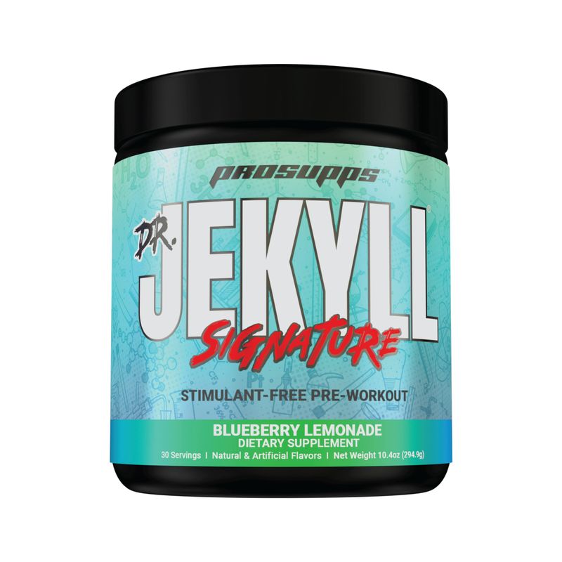 PROSUPPS Dr. Jekyll Signature Pre-Workout Powder, Stimulant &amp; Caffeine Free, Intense Focus, Energy &amp; Pumps, (30 Servings, Blueberry Lemonade)
