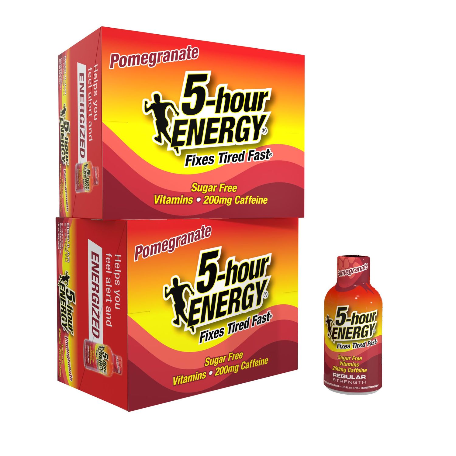 5-hour ENERGY Regular Strength Energy Shot, Pomegranate Flavor, Zero Calories &amp; Sugar-Free 200 mg Caffeinated Shot, Amino Acids &amp; B Vitamins, Dietary Supplements, 1.93 oz., 24 Count