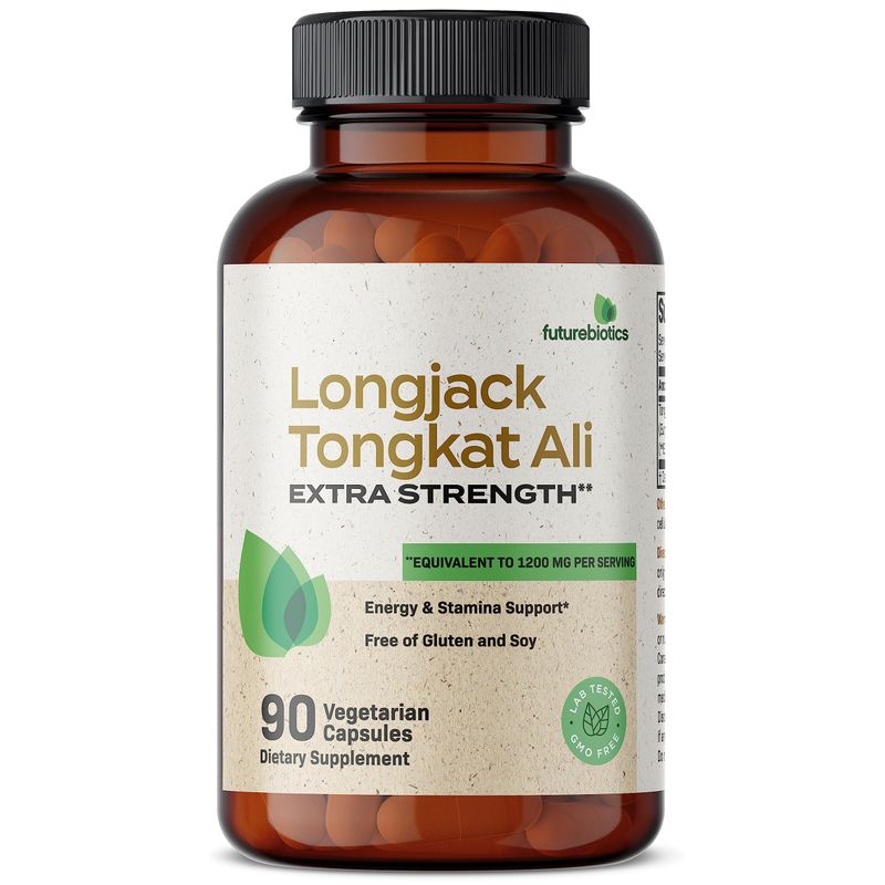 Futurebiotics Longjack Tongkat Ali Extra Strength Energy &amp; Stamina Support - Non-GMO, 90 Vegetarian Capsules