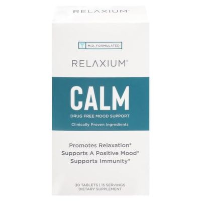 Relaxium Calm, Non-Habit Forming, Stress and Mood Support Supplement, Elevate Mood &amp; Boost Relaxation with Ashwagandha, 5-HTP, GABA, Passion Flower, (30 Tablets, 2 Week Supply)