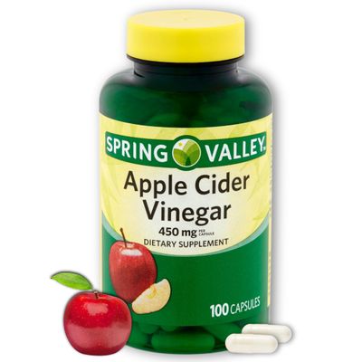 Spring Valley Apple Cider Vinegar Capsules- 450 mg 100 Ct Improves Digestion Energy and Immunity (Pack of 1), Boxed by Fusion Shop Store