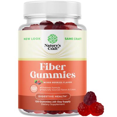 Sugar Free Fiber Gummies for Adults - High Fiber Supplement Gummies Vitamins for Adults with Prebiotic Soluble Chicory Root for Immunity and Digestive Support - Non GMO Halal Vegan Kosher Gluten Free