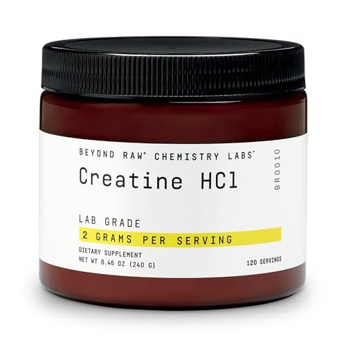 BEYOND RAW Creatine HCl Powder for Men and Women | Muscle Strength, Energy Production, Cognitive Support, Cellular Hydration | Science-Backed, Lab Grade Formula | 120 Servings