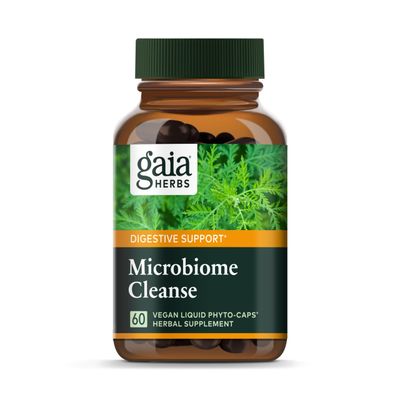 Gaia Herbs Microbiome Cleanse - with Black Walnut, Sweet Wormwood, Oregano &amp; Peppermint - Helps Balance The GI Tract While Supporting Digestive Health - 60 Vegan Liquid Phyto-Capsules (30-Day Supply)