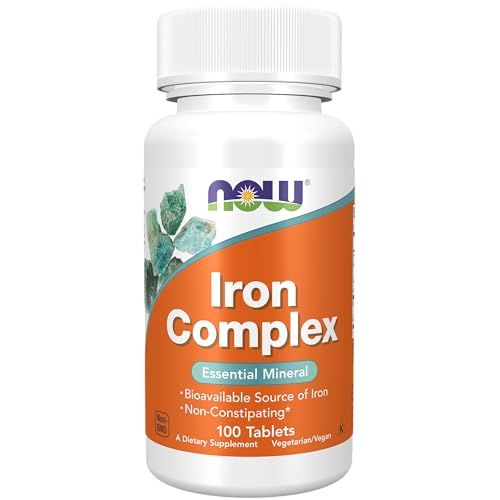 NOW Foods Supplements, Iron Complex, Non-Constipating*, Essential Mineral, 100 Tablets