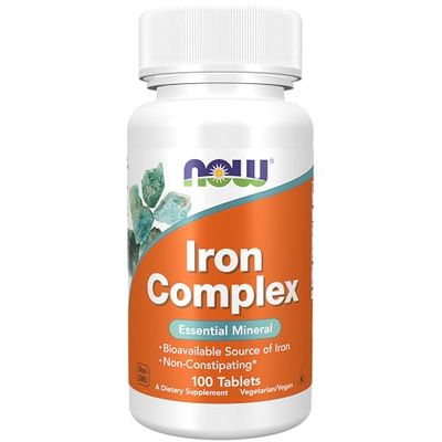 NOW Foods Supplements, Iron Complex, Non-Constipating*, Essential Mineral, 100 Tablets