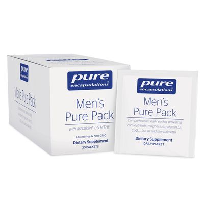 Pure Encapsulations Men&#39;s Pure Pack | Multivitamin/Mineral Complex with Added Magnesium, Vitamin D3, CoQ10, and Omega-3 Fatty Acids* | 30 Packets