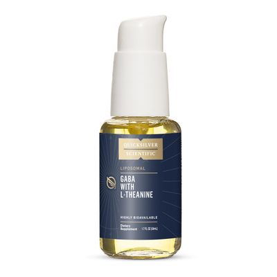 Quicksilver Scientific Liposomal GABA + L Theanine - Calm, Stress Response & Brain Support - Bioavailable GABA Supplement with L Theanine 100mg (1.7oz/50ml)