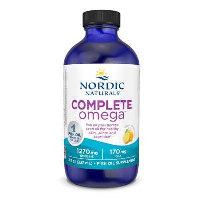 Nordic Naturals Complete Omega, Lemon Flavor - 8 oz - 1270 mg Omega-3 - EPA &amp; DHA with Added GLA - Healthy Skin &amp; Joints, Cognition, Positive Mood - Non-GMO - 48 Servings
