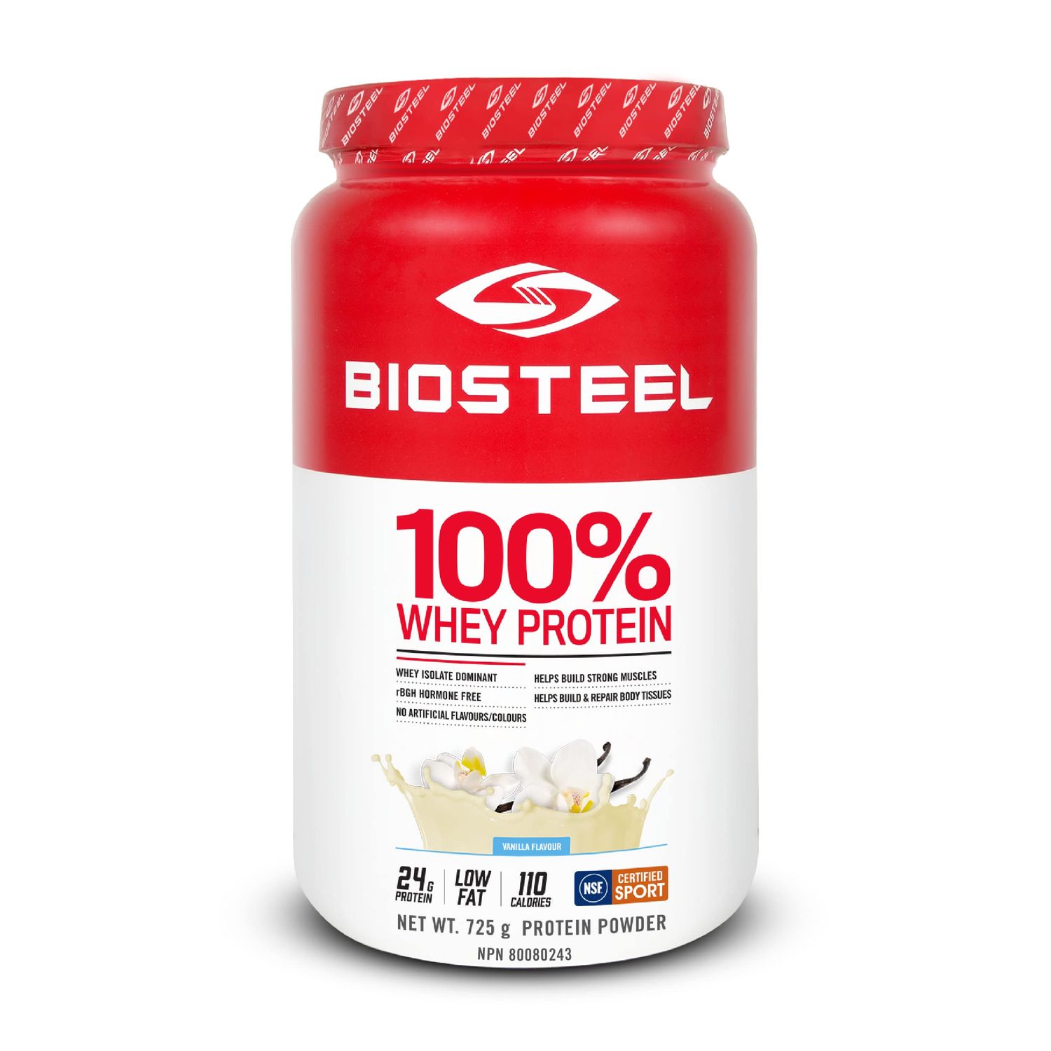 BioSteel Sports 100% Whey Protein Powder Supplement, rBGH Hormone Free &amp; Non-GMO Post Workout Formula, Vanilla, 25 Servings, 25.5 Ounces