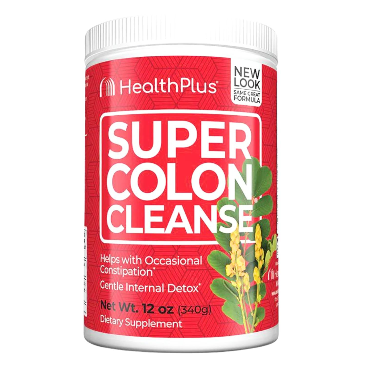 Health Plus Super Colon Cleanse, 12 oz Powder, 68 Servings - Natural Detox, Digestive Constipation Relief, Gentle Gut Cleanse with Psyllium Husk &amp; Senna Leaf