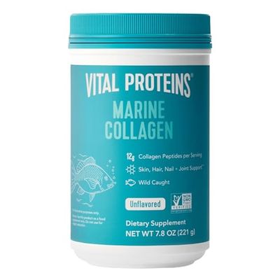 Vital Proteins Marine Collagen Peptides Powder Supplement for Skin Hair Nail Joint - Hydrolyzed Collagen - 12g per Serving - 7.8 oz Canister