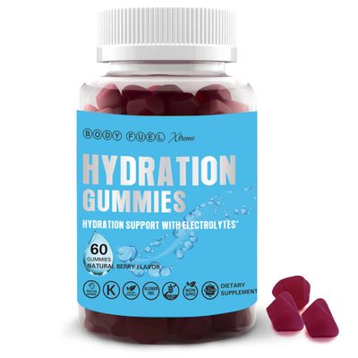 Electrolytes Hydration Gummies Salty Berry Natural Flavor Rehydration Support Sodium Calcium Potassium Chloride Zinc Vegan Gluten Free Kosher Halal Non GMO Pectin Chews - (60 Count)