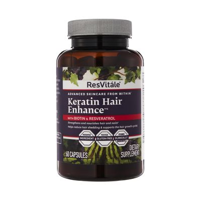 ResVitle Keratin Hair Enhance - Keratin Supplement for Hair Growth - 60 Capsules