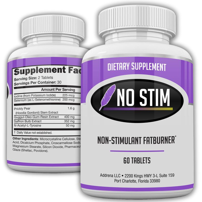 No-Stim Non Stimulant Fat Burner Diet Pills That Work- Appetite Suppressant &amp; Best Caffeine Free Weight Loss Supplement- Natural Thermogenic Fat Loss Pill- 60 Tablets