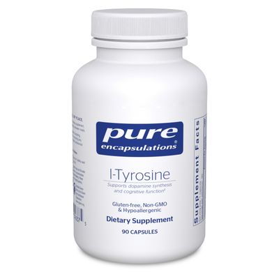 Pure Encapsulations L-Tyrosine - Amino Acid Supplement - for Brain Support, Dopamine &amp; Thyroid Function* - Vegan &amp; Non-GMO - 90 Capsules