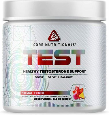 Core Nutritionals Platinum Test, Includes 3.6 Grams Calcium D-Aspartic Acid, Supports Healthy Testosterone Levels 28 Servings (Primal Punch)